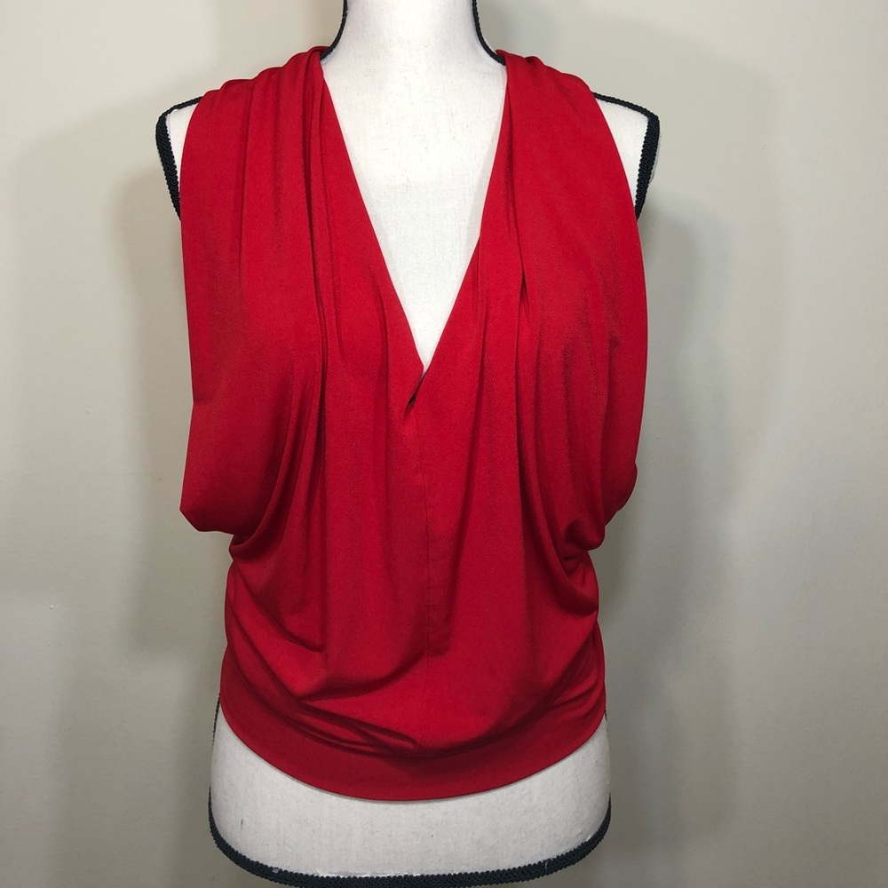 Sexy Express Red Sleeveless Blouse